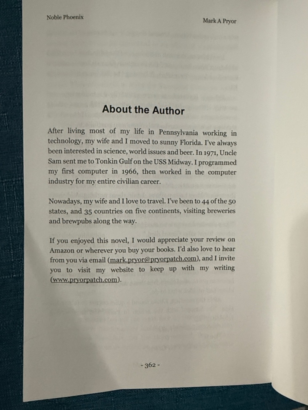 Noble Phoenix by Mark A Pryor - Black & Red Thriller Paperback - Picture 5 of 5